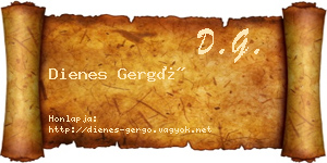 Dienes Gergő névjegykártya
